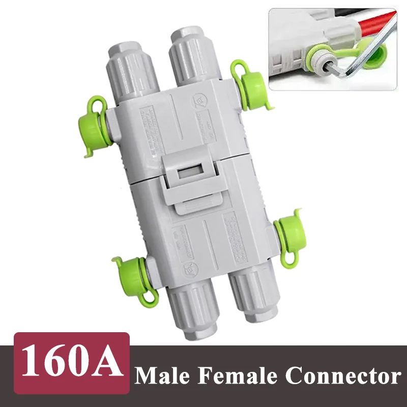 

Waterproof 160A Parking Air Conditioning Power Plug Male Female Docking Connector 2P High Current Motor Battery Wiring Terminal