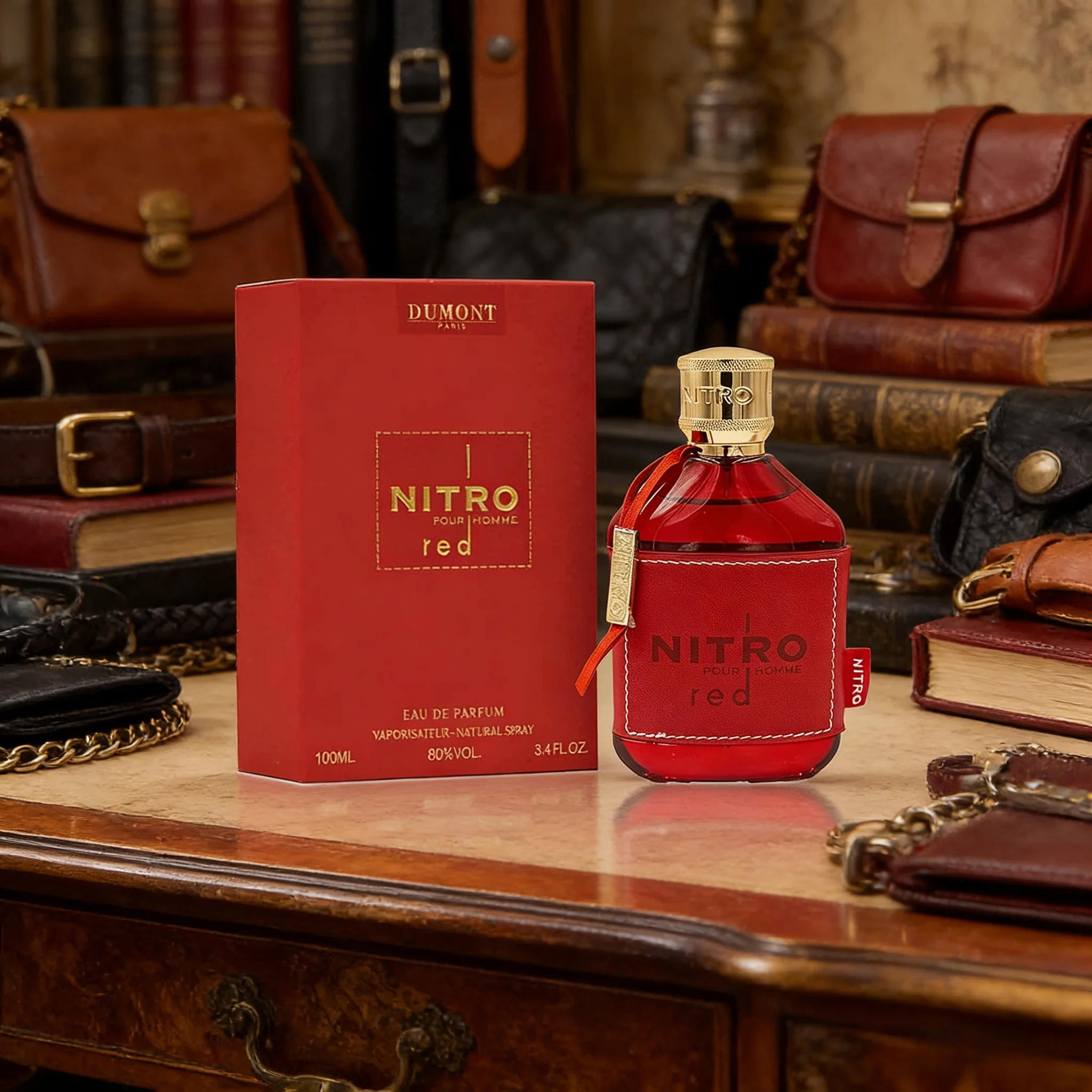 Dumont Nitro Red Eau De Parfum for Men 3.4oz - Fruit, Woody, Floral & Masculine Fragrance NITRO RED -3.4oz (about 96.4g) - Eau D