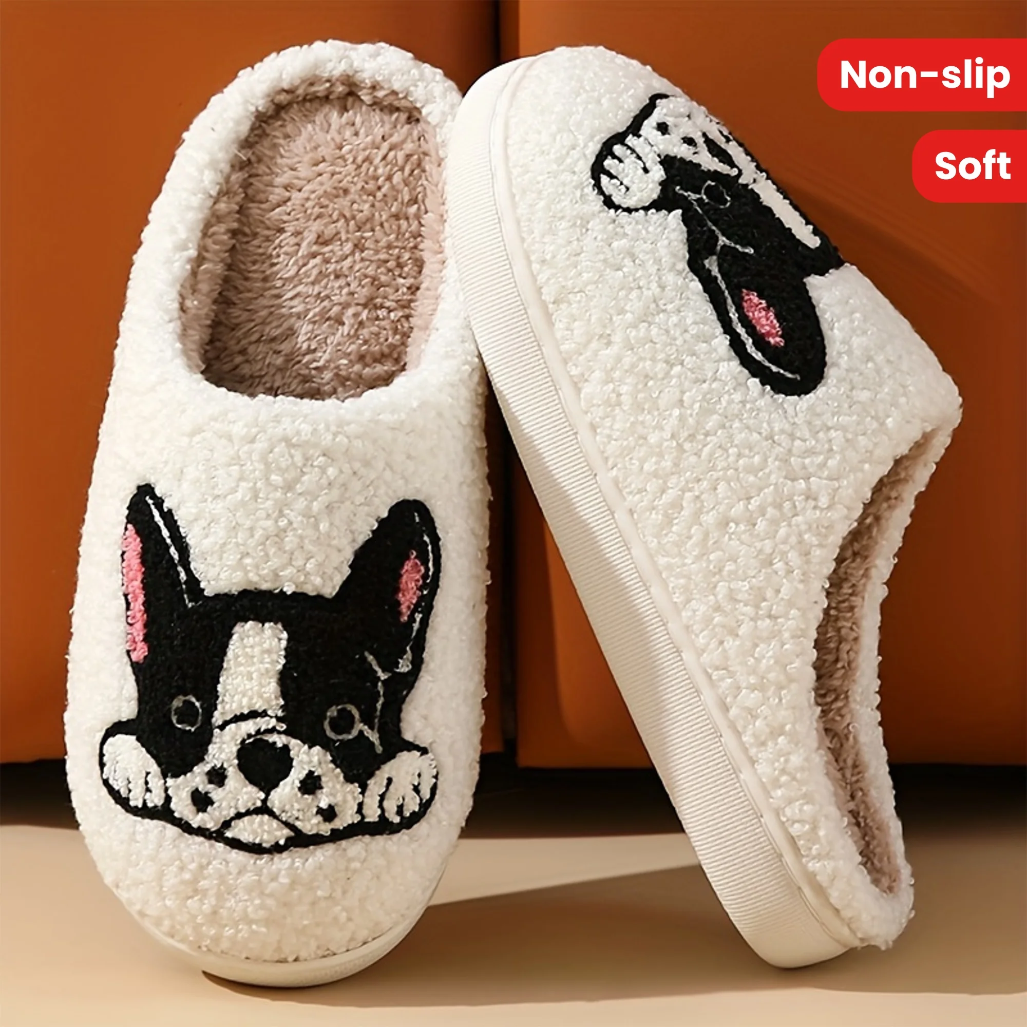 

Cute French Bulldog Print Slippers, Comfortable and Warm Indoor Slippers, Lightweight Bedroom Slippers, Non-slip Indoor Slippers
