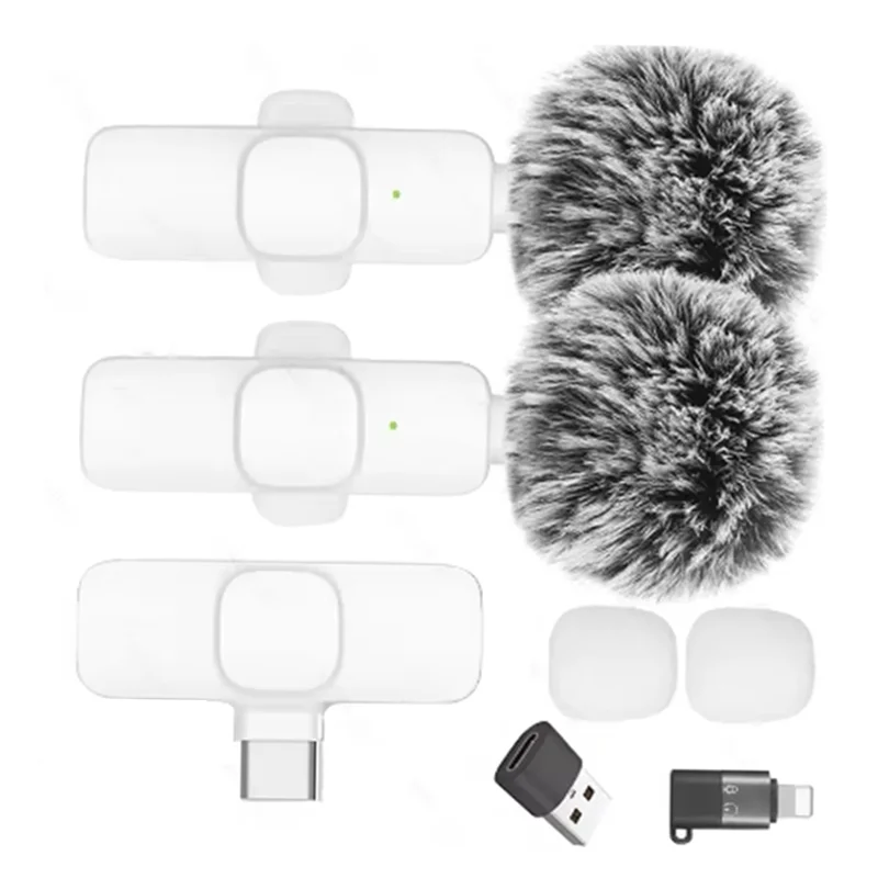 New Tech Wireless Lavalier Microphone For Android Camera Live Gaming Phone Portable Audio Video Recording Mini Microphone