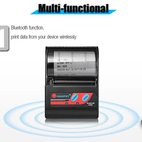 Go! 미니 블루투스 안드로이드 IOS 휴대용 모바일 열 영수증 프린터, 윈도우 안드로이드용, 58mm 
