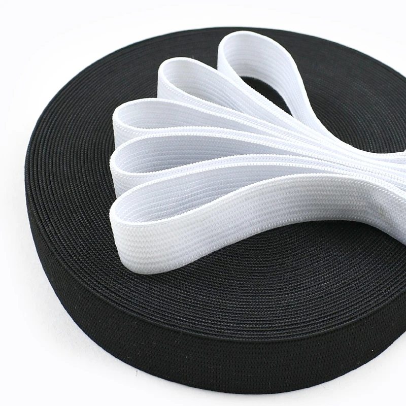 

5/10Yards Black White Elastic Bands Clothes Stretch Strap for Trousers Dress Webbing Shoes Binding Tape DIY Sewing Accessories
