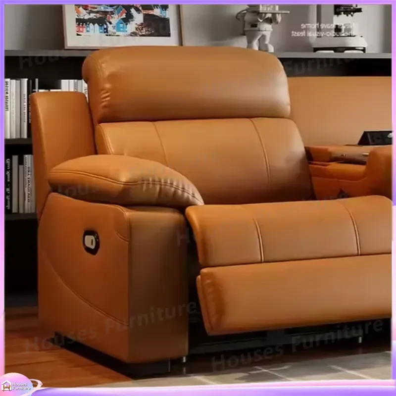 L Shaped Recliner Sofa Set Luxury PU Leather Corner Couch with Coffee Table Smart Multifunctional Living Room view 6