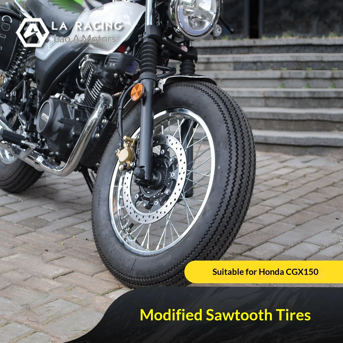 【Premium】For Honda CGX150 motorcycles, modified sawtooth tires, front and rear wheels, inner and outer tires, replacement tires,