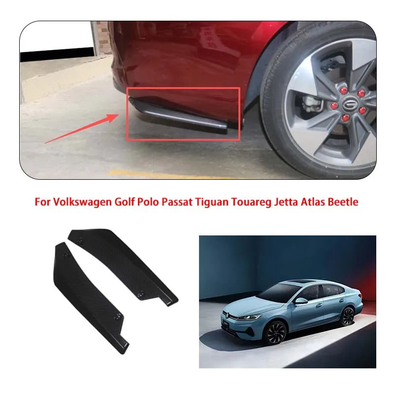 

Pair For Volkswagen Car Front Rear Bumper Lip Splitter Scratch Protector 44.5cm Winglets Side Skirt Extension