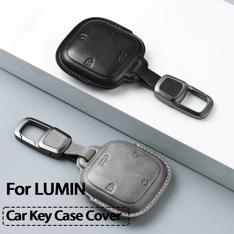 

Leather Car Key Case Cover For Changan Lumin CS85 CS75 CS55 CS35 CS15 EADO CX70 Car Remote Key Bag Case Protector Keychain