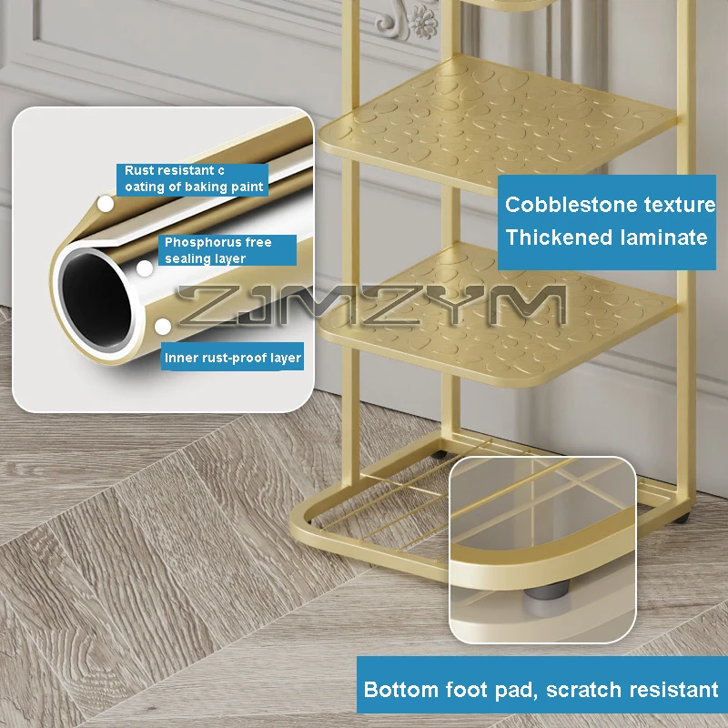 Modern Home Shoe Rack Shoe Cabinets Metal Shelves Vertical Storage Entrance Furniture Iron Art Storage Shelf Flower Plant Stand