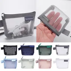 Mesh Coin Purse Mini Cosmetic Bag Key Lipstick Nylon Small Item Storage Card Holder Three-dimensional Storage Bag