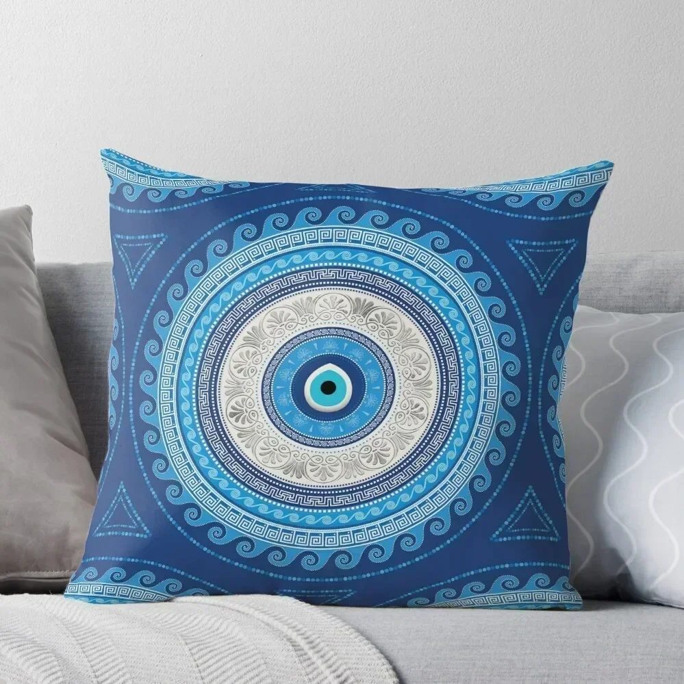 Greek Mati Mataki - Matiasma Evil Eye ornament Throw Pillow Sofa Cushions Cover Pillowcases Cushion Covers Sofa pillow