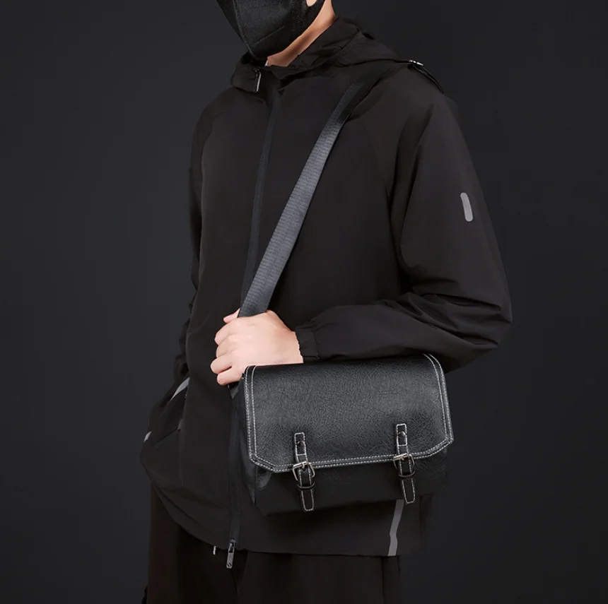 Men's solid color PU leather Shoulder Bags Chest Bag crossbody bags sacoche homme BAG for man bolsos para hombre sling bag сумка