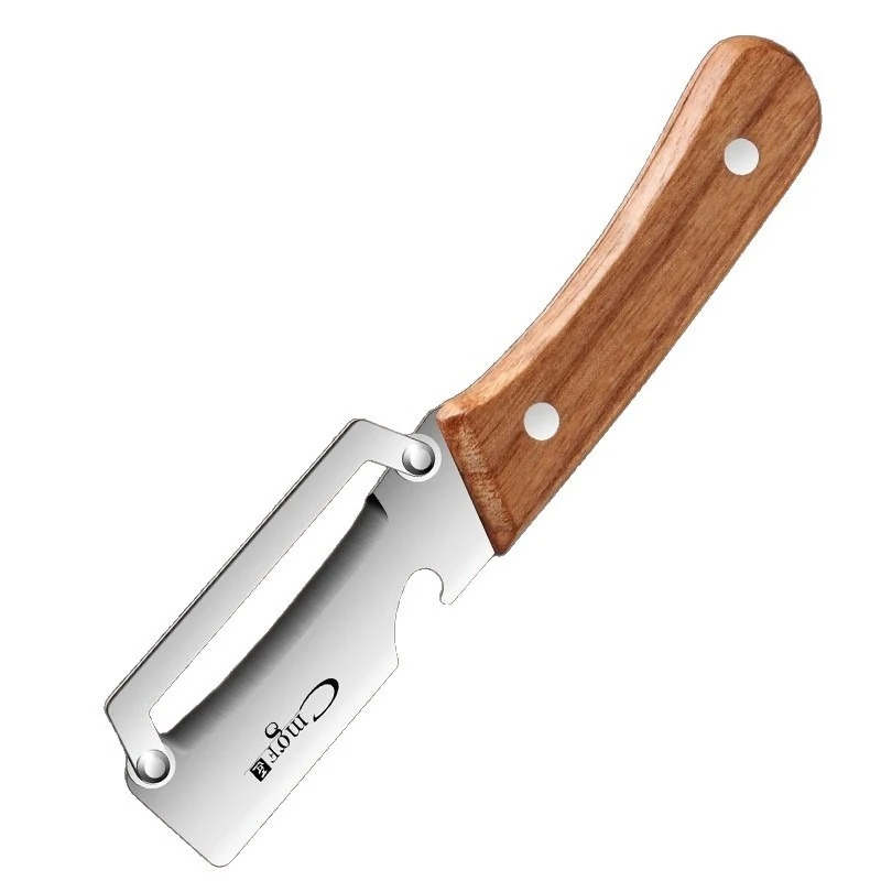 1pc Edelstahl Schäler Holzgriff Peeling Schneiden Obst Gemüse Langlebig Multi-Zweck Schäler Messer Küche Gadgets