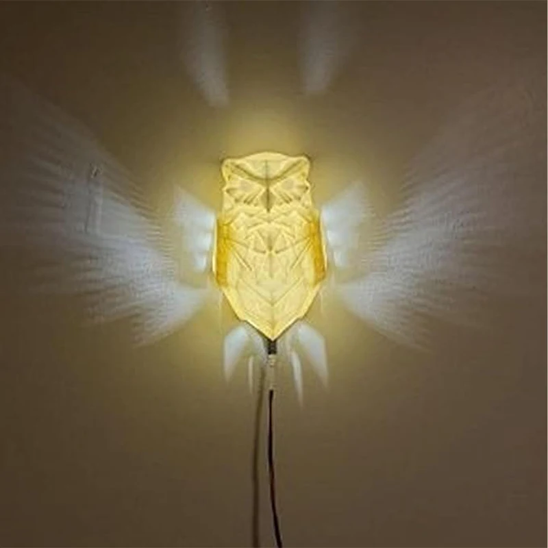 Wall Lamp Owl Eagle Shape Projector Modern Creative Atmosphere Sconce Light 3d Print Body Animal Lighting Lustre Halloween Xmas