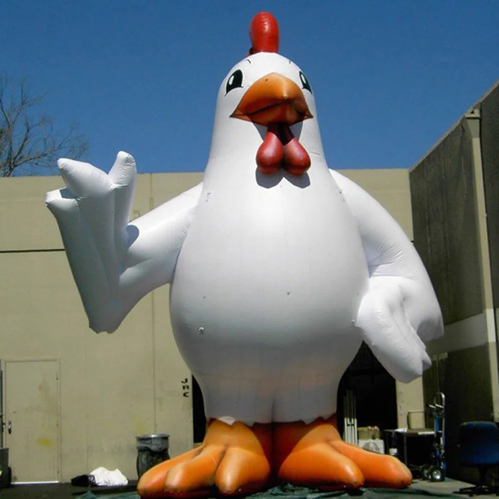 wholesale Customized Giant Inflatable Chicken for Fried Restaurant Advertising /Cock Rooster Animal Balloon Outdoor Display