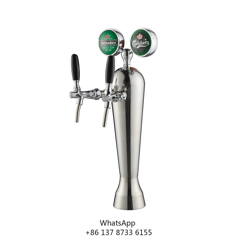 Two-Tap Stainless Steel Food Grade Electric/Ice Refrigerated Freestanding Drink Tower