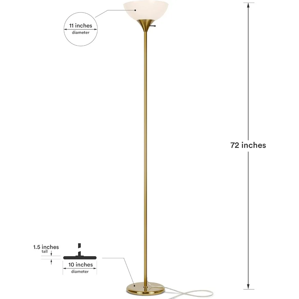 Sky Dome Dimmable LED Floor Lamp, Torchiere Floor Lamp for Living Rooms & Offices – Tall Standing Lamp for Reading & Hobbies