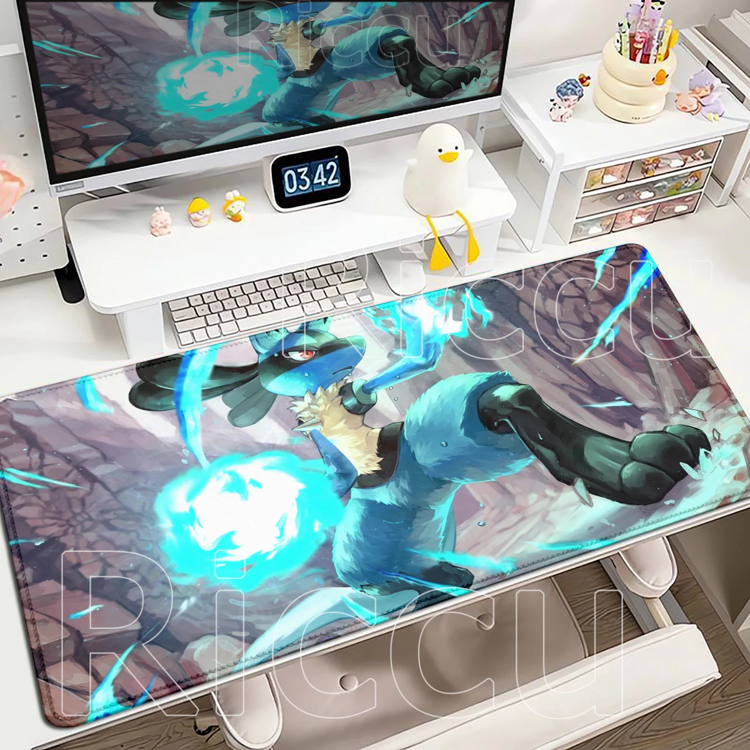 

New Cool Anime Mouse Pad POKEMON LUCARIO Mausepad Computer Table Keyboard Pad Office Accessories PC Deskmat Mouspad Desk Mat Xxl