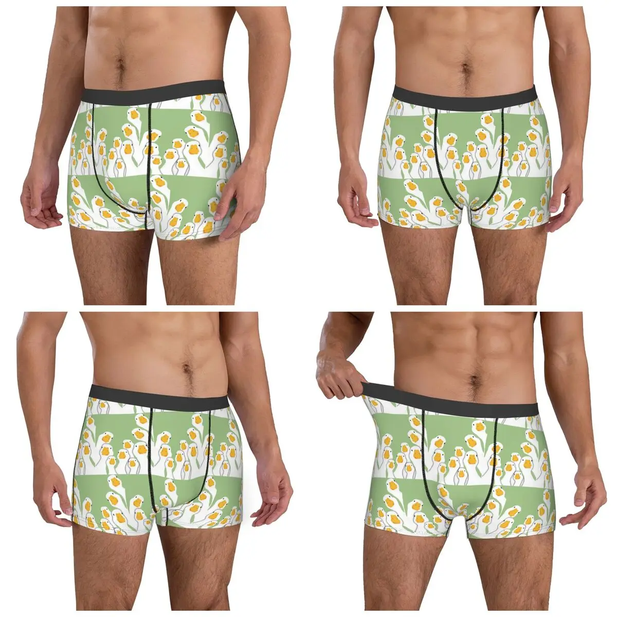 Boxer Underpants Shorts Cartoon Popular Goose Animal Panties Men's Breathable Underwear for Homme Man Boyfriend Gifts