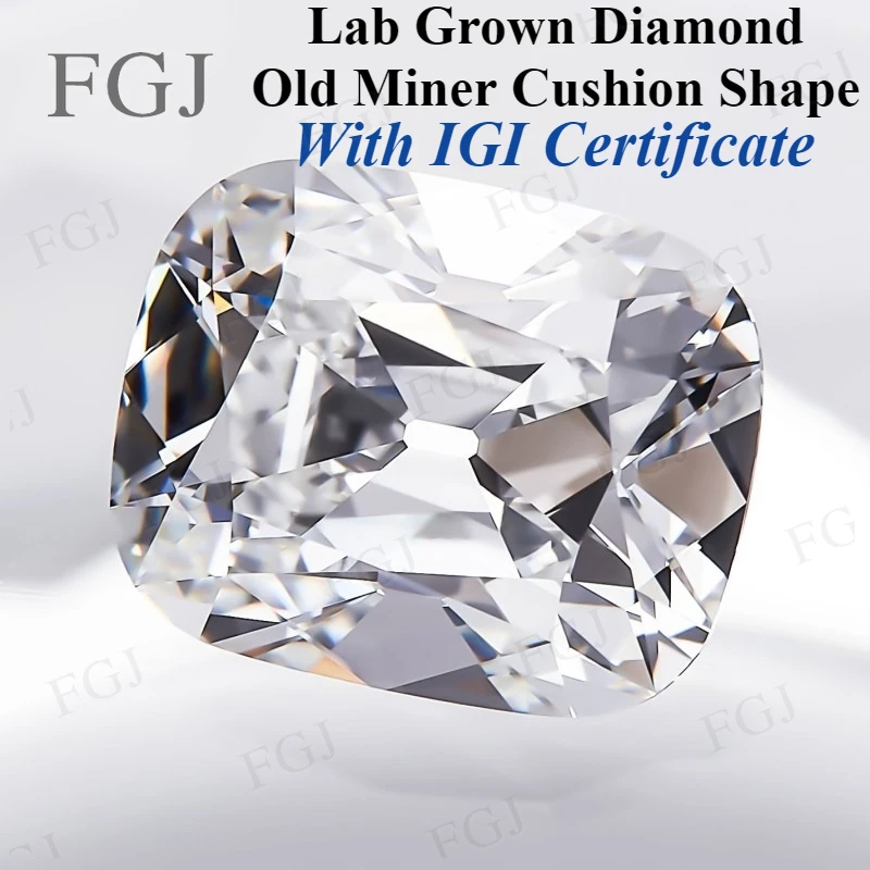 

New Cushion Cut Lab Grown Diamond 2.38CT VS1 E Color CVD HPHT Loose Stone Beads Jewelry Wholesale Price For Anniversary Gifts