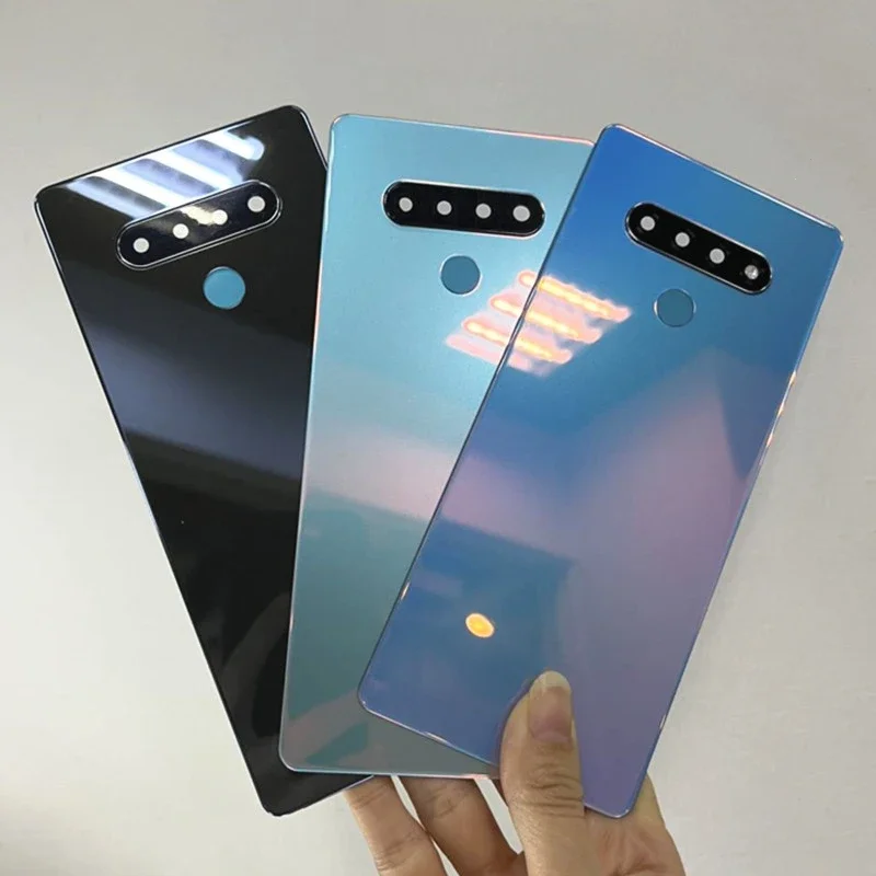 Dla LG Stylo 6 K71 Q730 LMQ730 szklana tylna pokrywa z obiektywem aparatu obudowa baterii części zamienne