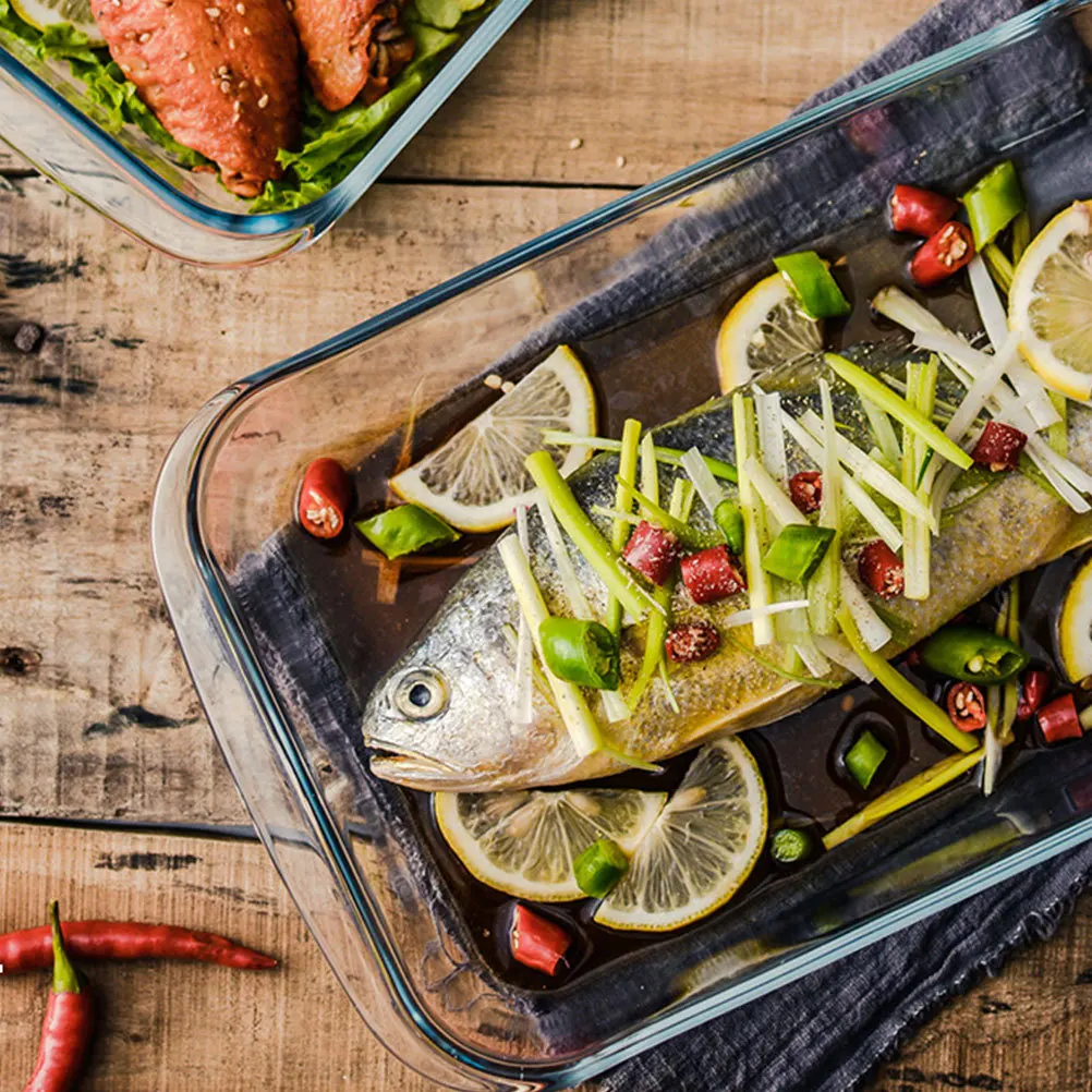 

1 шт. Стеклянная форма для запекания, пригодная для использования в микроволновой печи, 1,0 л, белая, из прочного закаленного стекла, для духовки, холодильника, посудомоечной машины, для домашней кухни