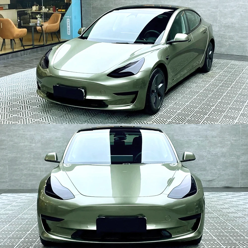 1.52/3/6/16.5M Auto Color Change Film Pangu Green Self-adhesive Vinyl Stickers Waterproof Motorcycle Wrapping Film Auto Decals