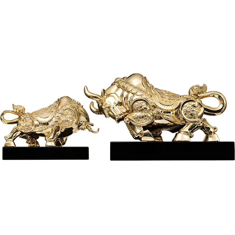 زخرفة البقرة، مكتب غرفة المعيشة، سطح المكتب، الراتنج المالي #1