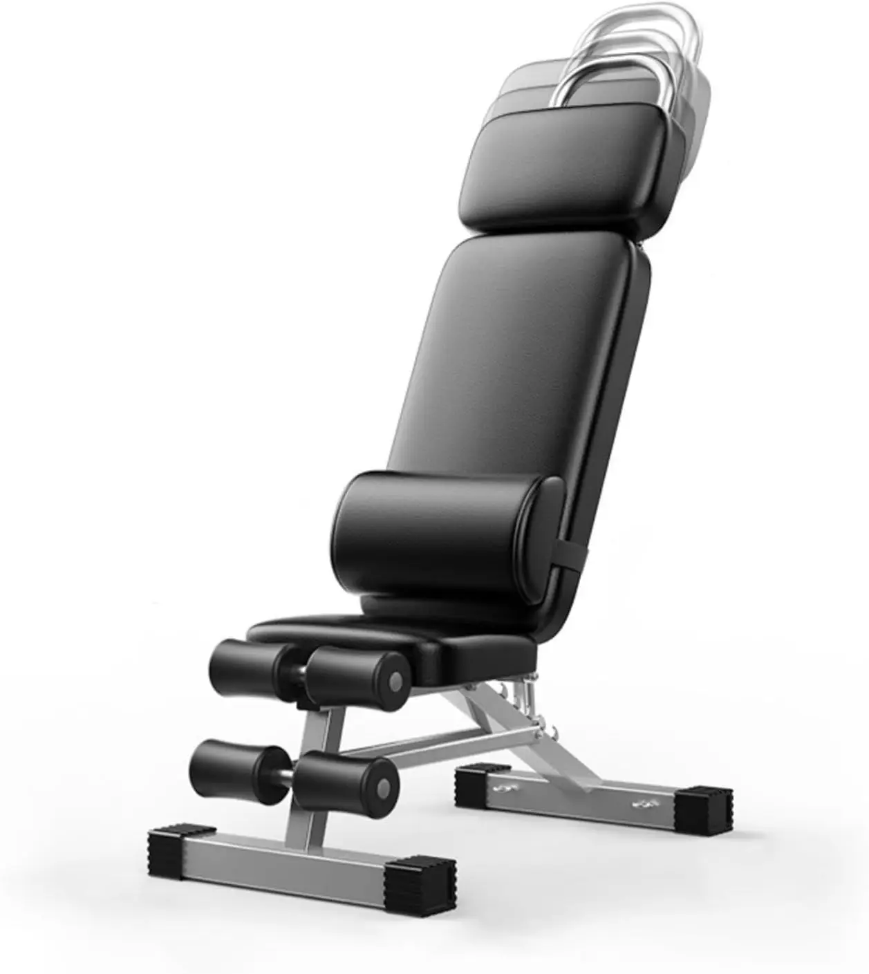 

Регулируемая силовая скамья с U-образной ручкой. Складная тренировочная скамья с подголовником и поясничной подушкой. Скамья для силовых тренировок.