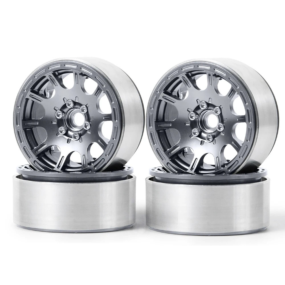 AXSPEED 4 stuks 1.9/2.2 inch Legering Metalen Beadlock Velgen voor 1/10 Schaal AXIALE SCX10 D90 CC01 RC Crawler Auto Upgrade Onderdelen