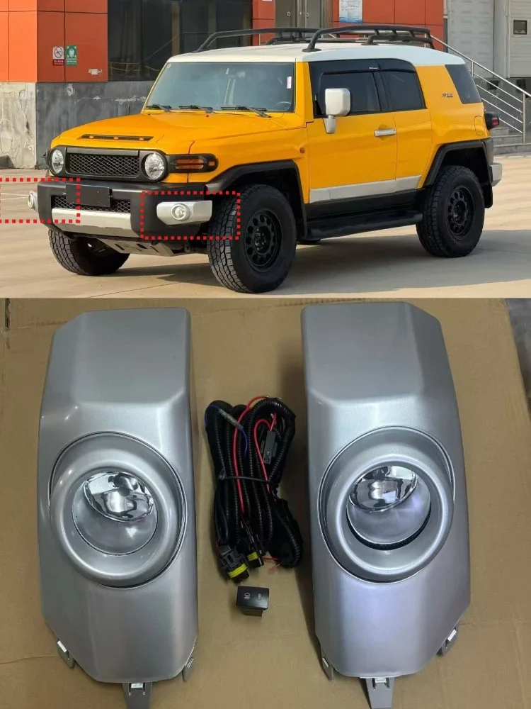 1 Set For Toyota FJ Cruiser 2007-2017 Halogen Bulb Car Front Bumper DRL Daytime Running Light Fog Light Lamp Driving Light Kit detail image 1