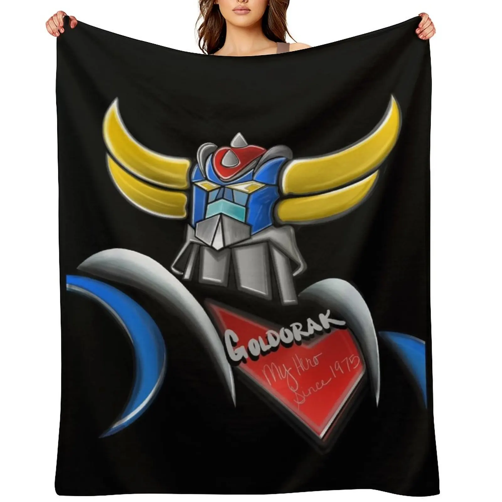 Goldorak, Grendizer, Vintage Goldorak Throw Blanket Beach Personalized Gift Plaid Comforter Blankets