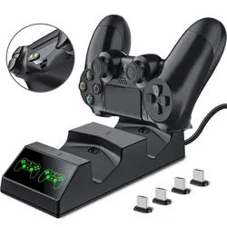 Dual PS4 Controller Charging Dock Station Magnet Charging Stand Base for Sony Playstation 4 PS4 Pro/Slim Wireless Controller