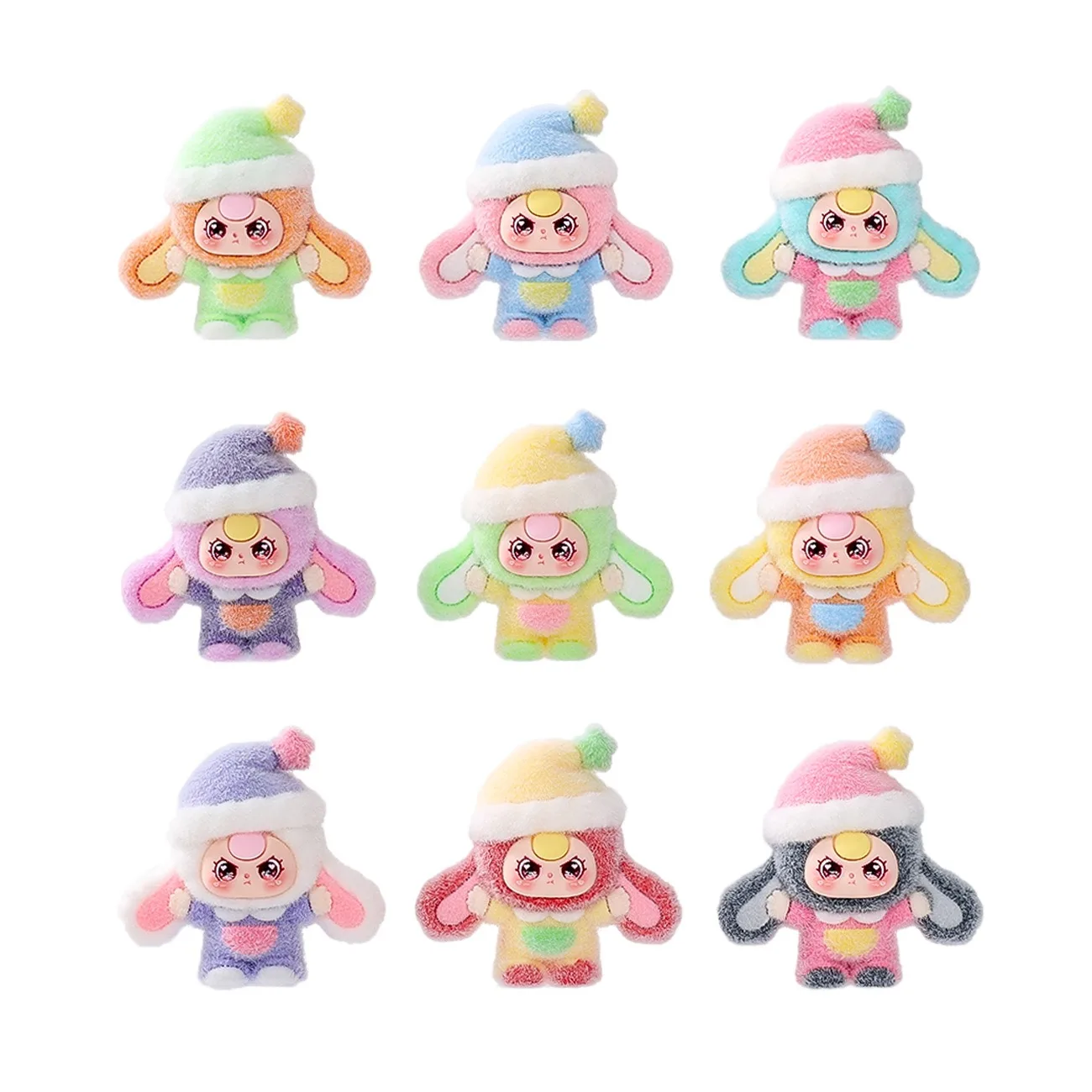 

9pcs/Set Pajamas Baby Three Figure Toy Rabbit Figurine Desktop Decoration Model Ornaments Toys Boys Girls Christmas Gifts