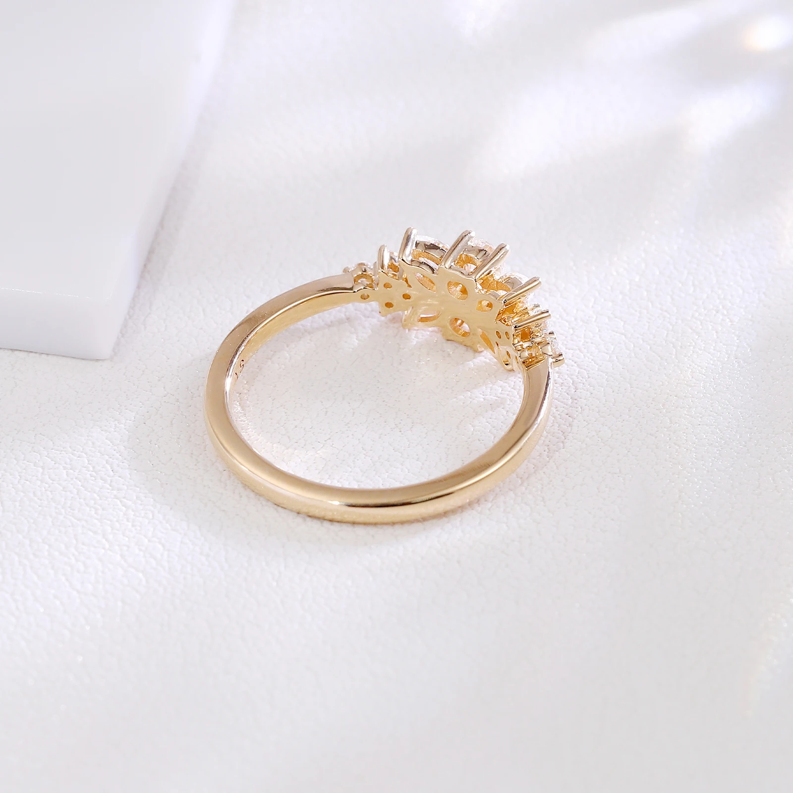 بروفانس خاتم الزواج الفاخر 10K الذهب الصلب DEF/VS مختبر الماس خاتم الخطوبة المجوهرات اليومية هدايا عيد الميلاد شخصية #6