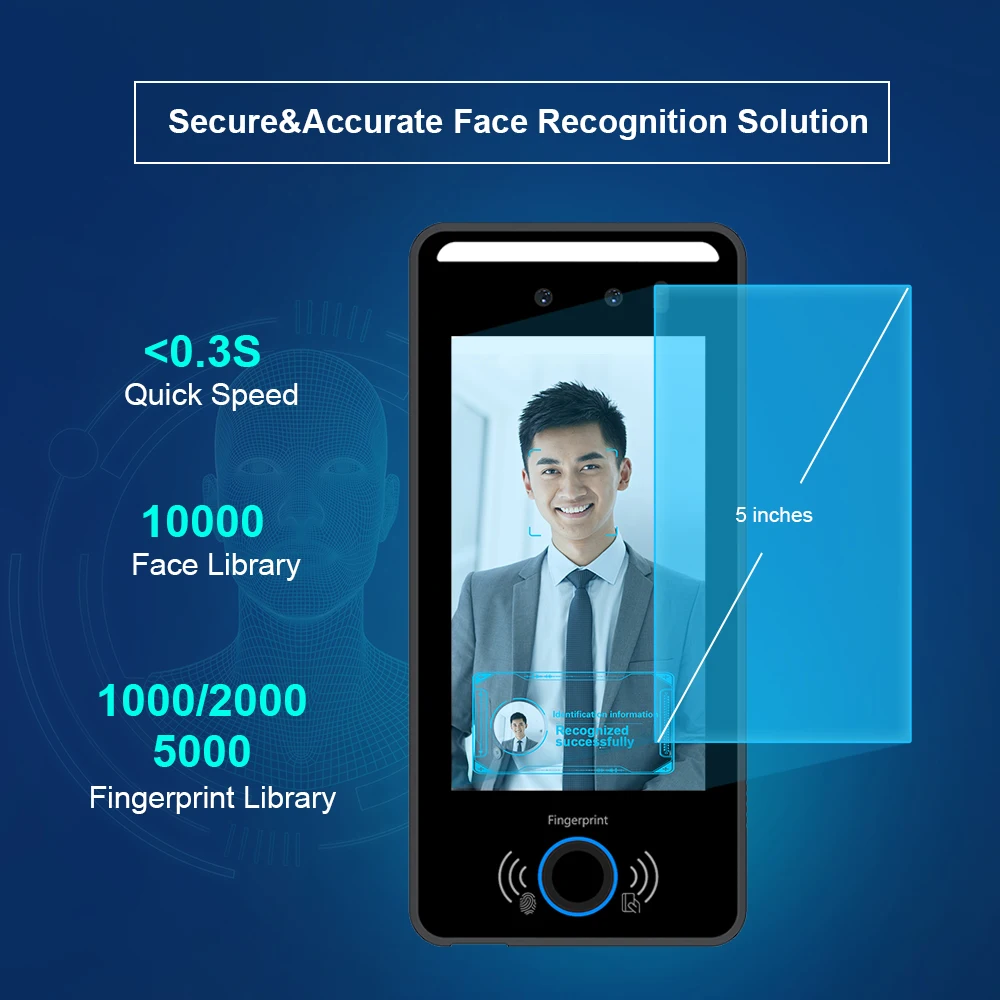Wall Mounted Non-contact Automatic Biometric Face Recognition Access Control System Terminal