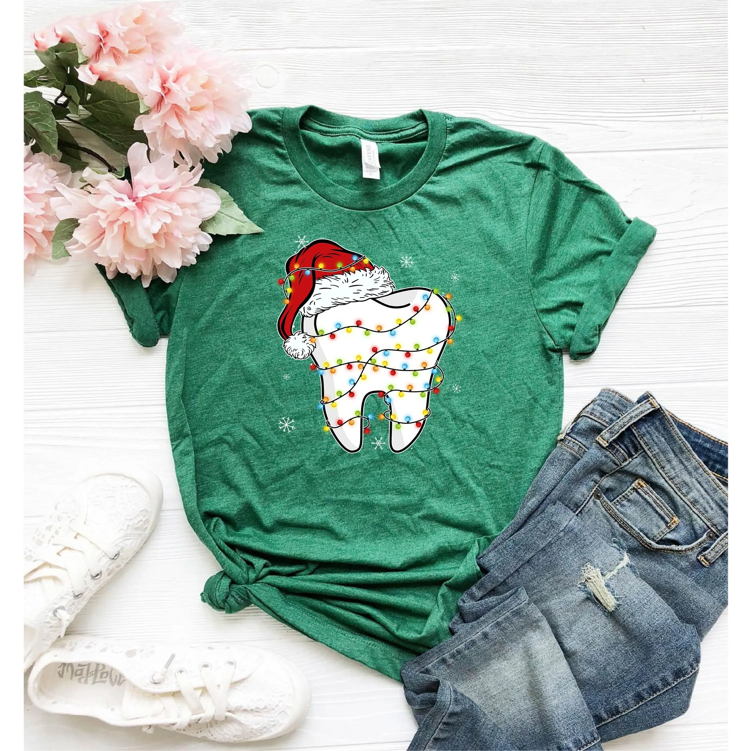 Funny Christmas T Shirtth Shirt DentisT For Xmas Pediatric Top Dental Hygiene Life Clothing