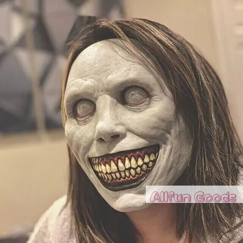 Horror The Exorcist Smiling Face Demon Mask Cosplay  Creepy Ghost Skull Plastic Masks Halloween Carnival Party Costume Prop view 3
