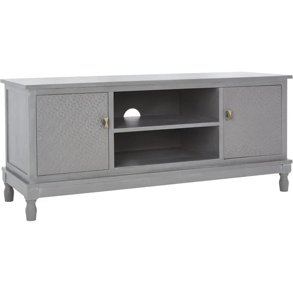 Halton TV Stand or up to 55" latsn – Grey, 2 Dowith Interior Storage, 2 Open Shelves, Entertainment Media ole (MED5706D)