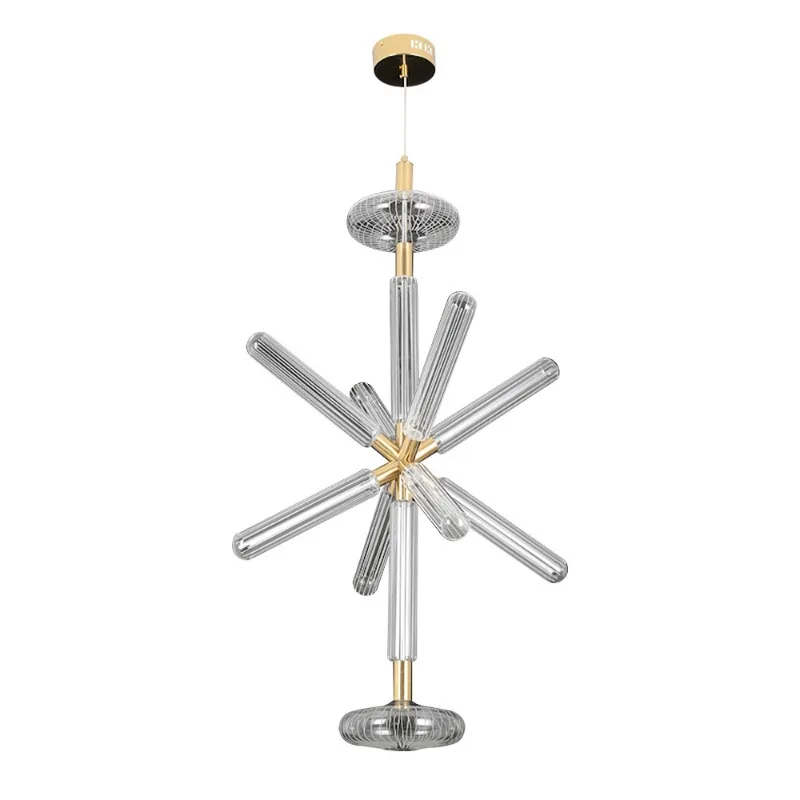

Snow glass glazed hanging groove creative modern guest restaurant villa duplex building modern stair chandelier