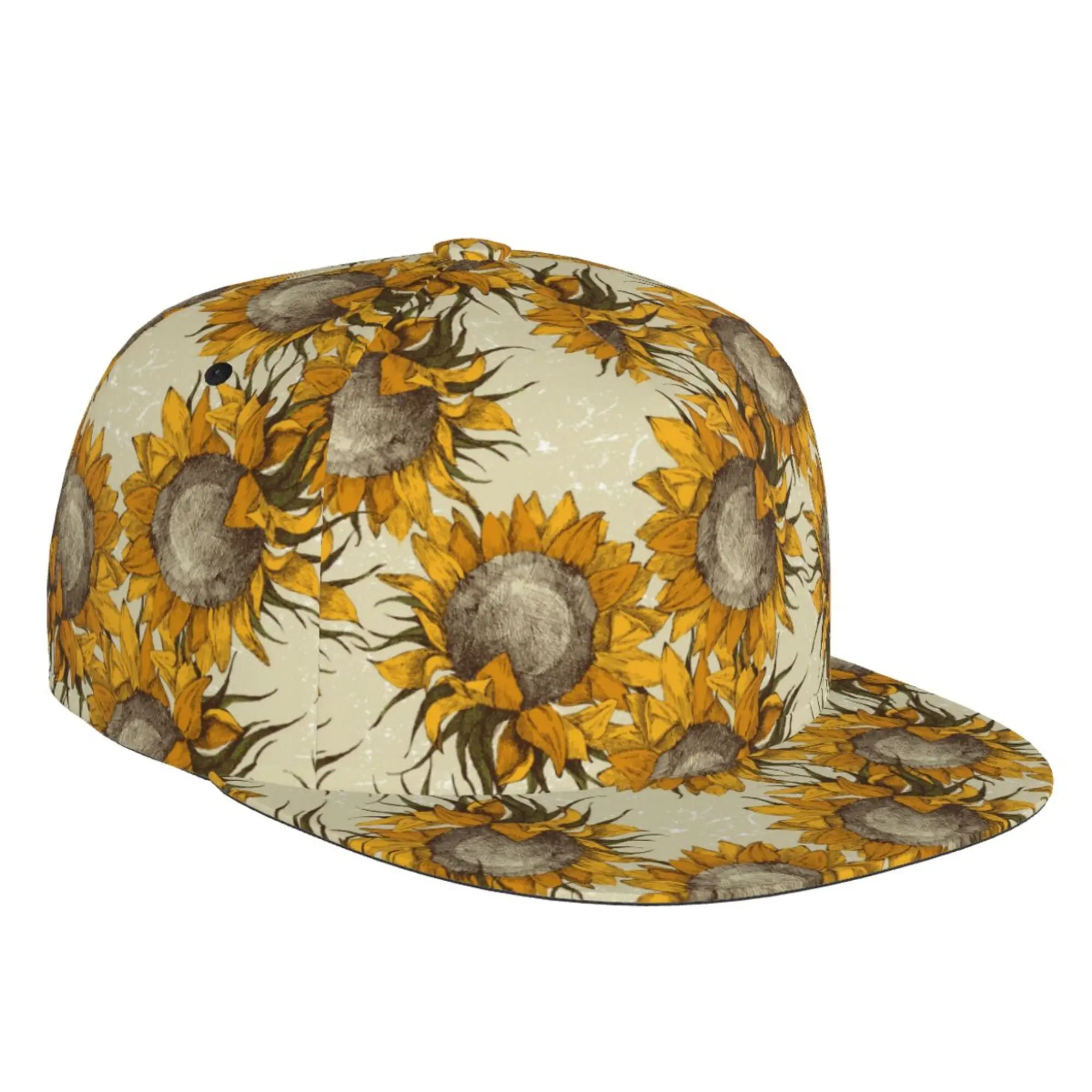 

Van Gogh Sunflowers Oil Painting Flat Bill Brim Baseball Cap Hiphop Snapback Golf Hat Adjustable One Size Print for Sports