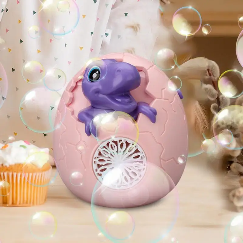 Bubble Blower Light And Sound Dinosaur Shape Bubble Wand Rechargeable Automatic 12-Hole Electric Machine Leak-Proof Design For