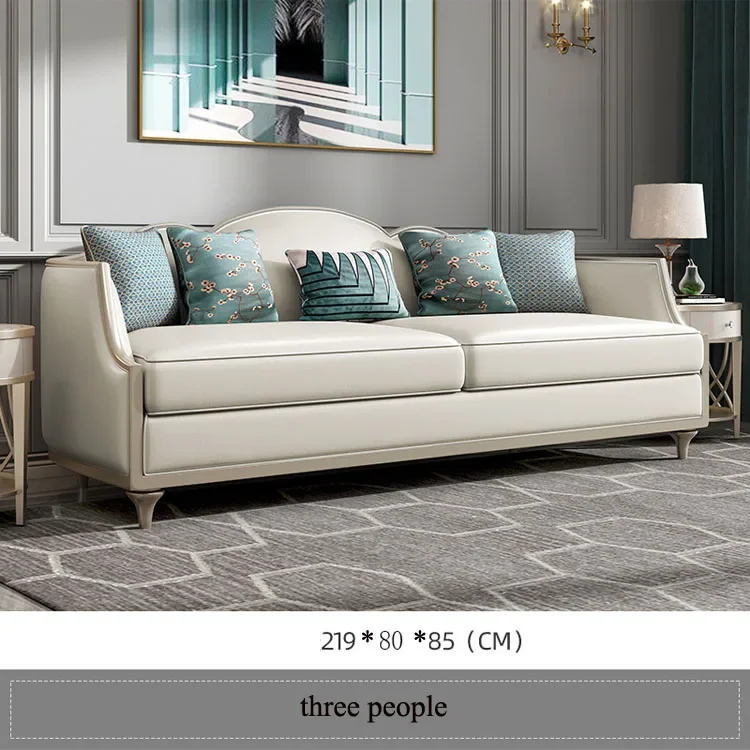 2026 American light luxury living room sofa combination modern comfortable leisure sofa furniture coffee table combination