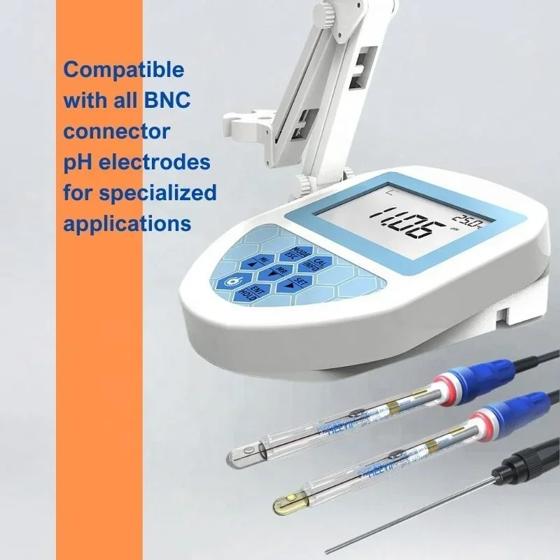 

2026NEW Hot Sale Benchtop pH Meter With Big LCD Electrode Holder Data Logging for School Lab Use Compatible With BNC pH Electrod