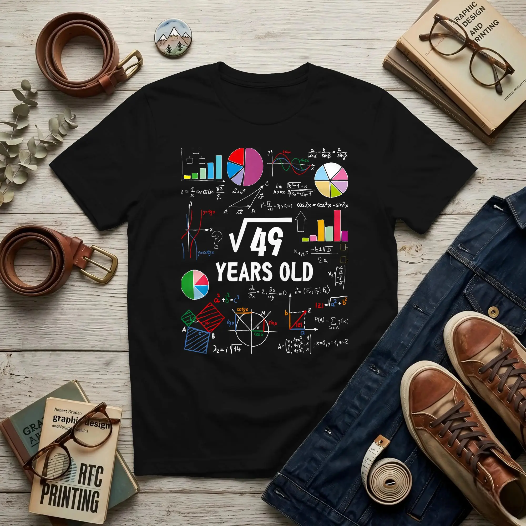 Square Root Of 49 7th Birthday 7 Year Old Men T Shirts 49 Amazing Tees Short Sleeve Round Neck Cotton New Arrival Tops T-Shirt