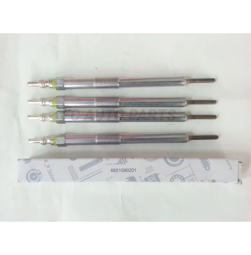 4PCS  New Glow Plug 6651590201 66515-90201 1PCS for Ssangyong Actyon Rexton 2.7L Kyron Rodius 2.0L Diesel