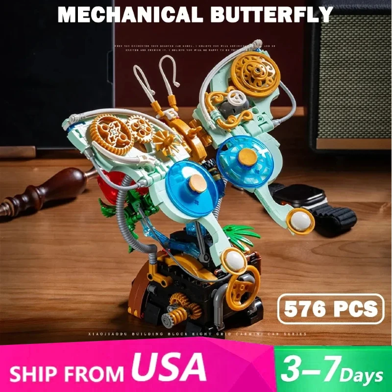 

548 шт. MOC механические строительные блоки в стиле панк-бабочка идея биомиметическая модель животного кирпич DIY развивающие игрушки детский рождественский подарок