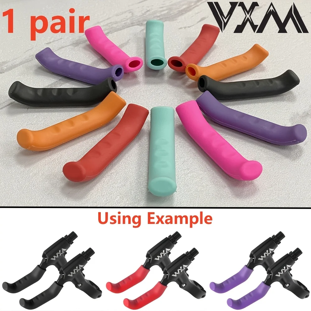 1Pair MTB Anti‑Scratch Brake Lever Covers Shock‑Absorbent Multiple Colors (Levers Not Included)