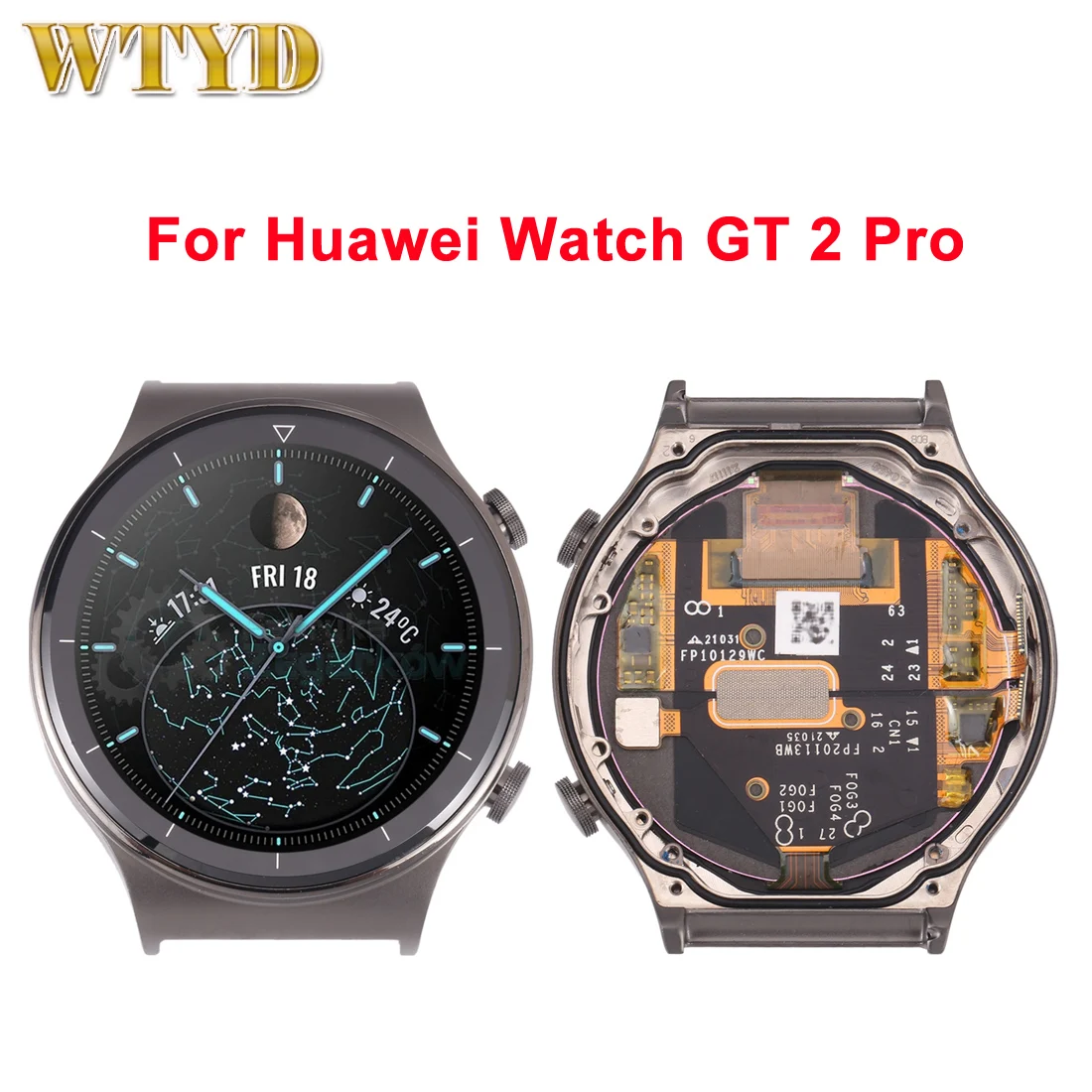 Sapphire Material LCD Screen For Huawei Watch GT 2 Pro VID-B19 Digitizer Full Assembly With Frame