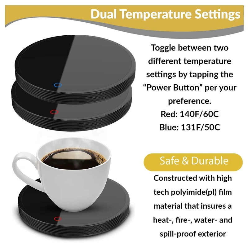 Electric Coffee Mug Warmer ,Lightweight Mug Warmer For Desk 2 Setting Cup Warmer, Easy To Use Warming Plate,US Plug