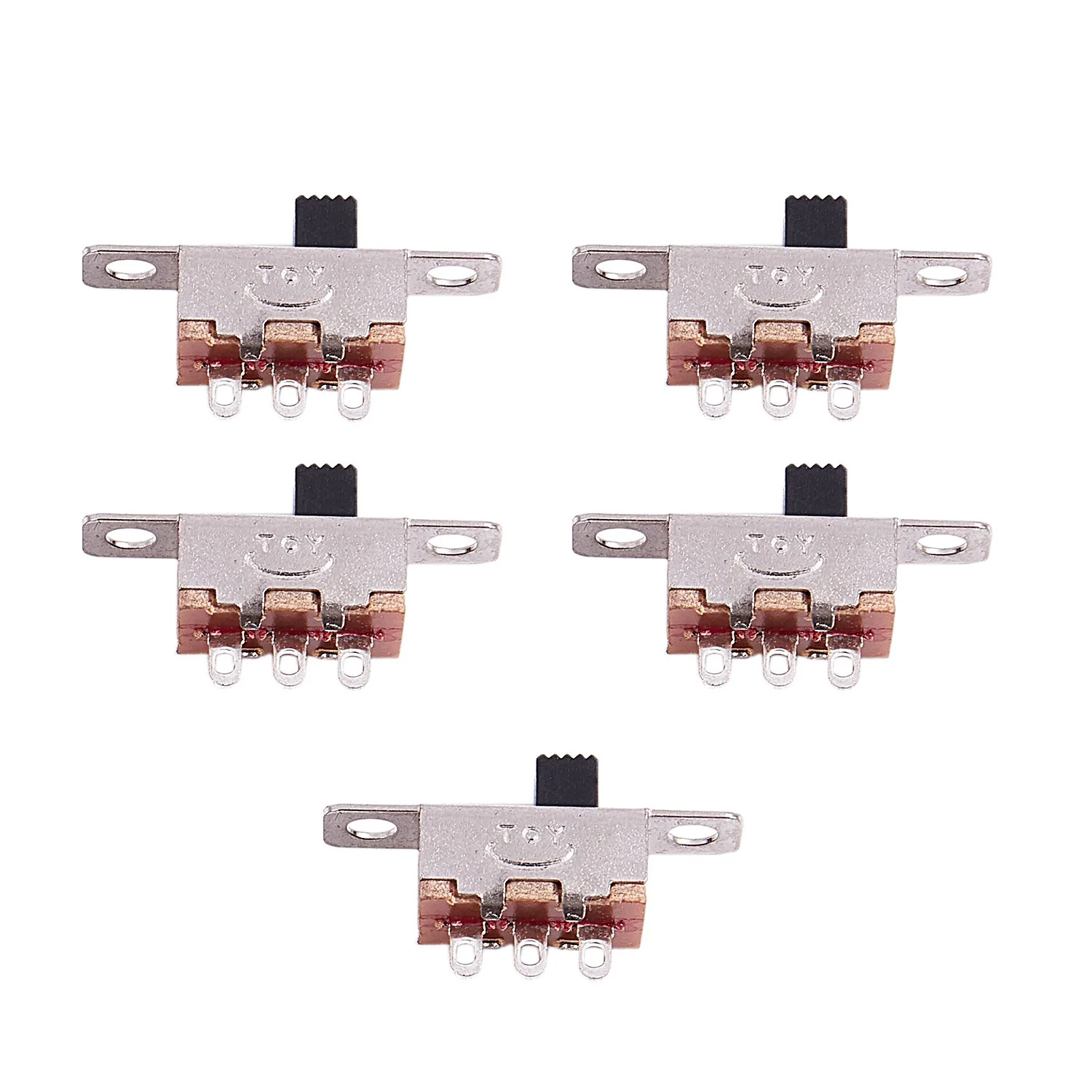 HOT 5 Pcs x On-Off 2 Position SPDT 1P2T Panel Mini Slide Switch Solder Lug SS12F15G3