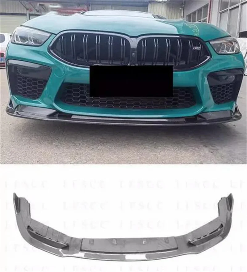 Real Carbon Fiber Front Bumper Lip +Rear Spoiler + Trunk Diffuser +Side Body Skirt Kit For BMW M8 F91 F92 F93 2/4 DOOR 2019-2024